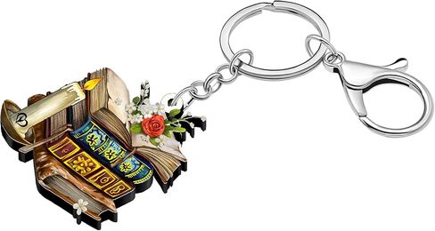Acrylic Book Keychain Accessories Bookish Gifts for Book Lovers Women Bookworm Reader Girls Kids Backpack Purse Charms in Saudi Arabia