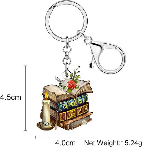 Acrylic Book Keychain Accessories Bookish Gifts for Book Lovers Women Bookworm Reader Girls Kids Backpack Purse Charms in Saudi Arabia