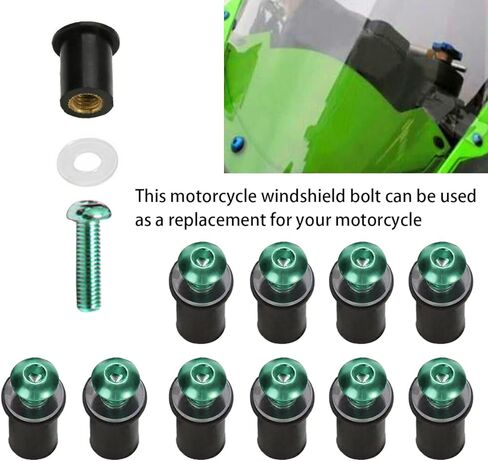 10PCS Motorcycle Windshield Bolts Screws Kit, Aluminum Alloy Motorbike Windscreen Body Mounting Bolts Nuts, Compatible with Motorcycle Cowls Well Nuts Fairing Fasteners Screw (Purple) in Saudi Arabia