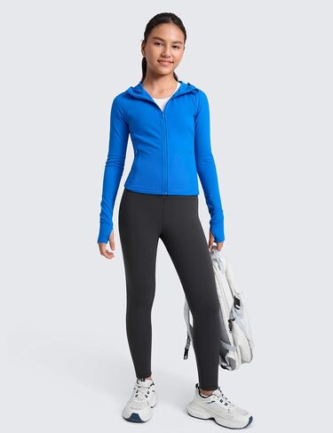 CRZ YOGA Fleece Lined Full Length Leggings for Girls - Matte Casual Athletic High Waist Pants Thermal Winter Warm Teen in Saudi Arabia