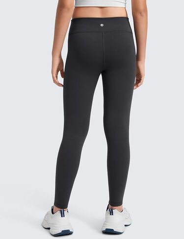 CRZ YOGA Fleece Lined Full Length Leggings for Girls - Matte Casual Athletic High Waist Pants Thermal Winter Warm Teen in Saudi Arabia
