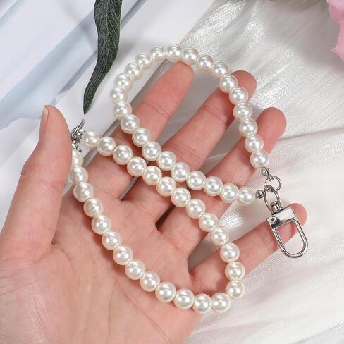 2 PCS Pearl Keyring Lanyard Faux Pearl Keychain Straps Pearl Wristlet key chain chain relegant pres in Saudi Arabia