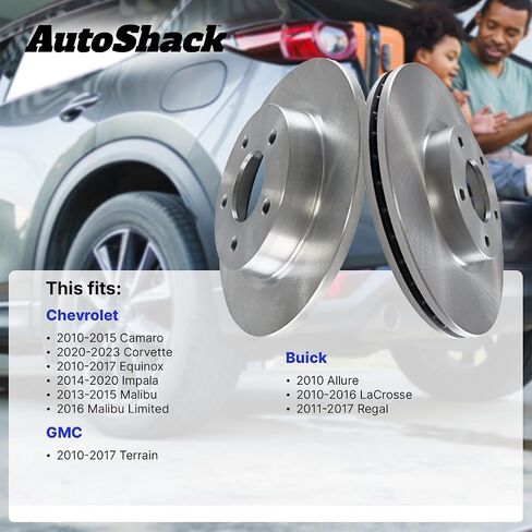 Autoshack Black Hat محفورة ودوارات فرامل متدنية فرامل فرامل أمامية بديلة للفرامل البديلة لشيفروليه الاعتدال Impala Camaro Corvette Malibu Limited GMC Terrain Buick Lacrosse regal allure fwd pr65176lr in Kuwait