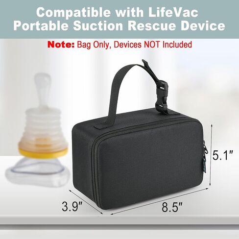 Beautyflier Travel Carrying Bag for Lifevac Home Kit, Durable Storage Bag for Airway Suction Device, Portable Travel Case with Adjustable Hand Strap for Car Home Camping Hiking (Bag Only) in Saudi Arabia