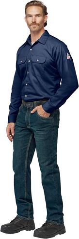 Bulwark Fr Men's Flame Resistant 7 Oz Cotton Shirt مع تنفيس الأكمام in Saudi Arabia