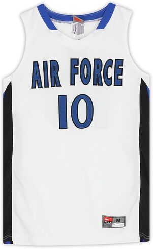 إصدار فريق Air Force Falcons رقم 10 باللون الأبيض والأزرق والقميص من برنامج كرة السلة - الحجم M - برامج الكلية in Saudi Arabia