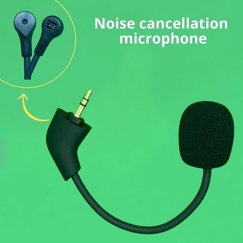 الاستبدال MIC لـ Hyperx Cloud ، Cloud X ، Cloud II ، Cloud Core ، Cloud Pro Silver (الإصدار القديم قبل 2021) - إلغاء الضوضاء الميكروفون المتوافق مع أجهزة الألعاب ، الكمبيوتر الشخصي ، مقبس 3.5 مم in Kuwait