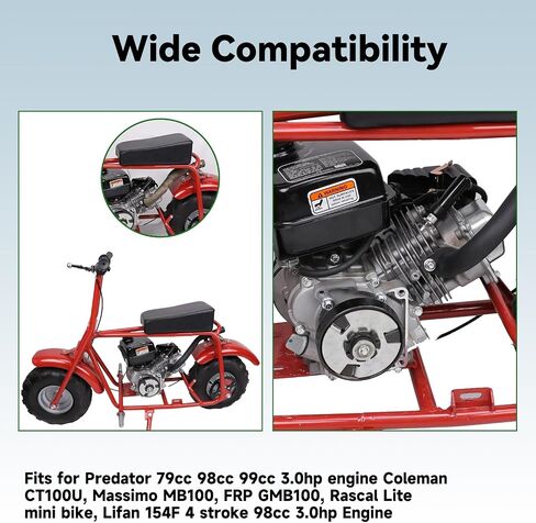 Mini Bike Center Center EXIT EXIT MISE KIT متوافقة مع COLEMAN CT100U CC100X MASSIMO MB100 F-RP GMB100 RASCAL LITE PREDATOR 79CC 98CC 99CC 3.0HP 154F أجزاء المحرك الملونة in Saudi Arabia
