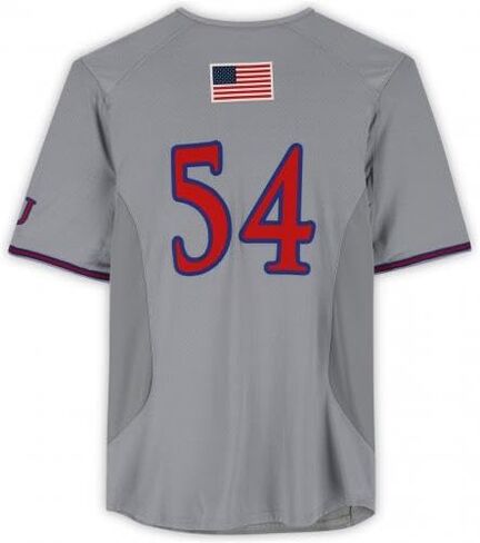 Kansas Jayhawks Team-Issued #54 Gray Jersey from the Baseball Program - Size 40 - College Programs in Saudi Arabia