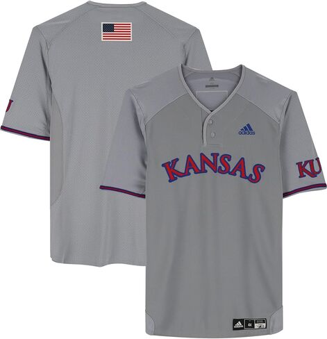 قميص رمادي صادر من فريق Kansas Jayhawks من برنامج البيسبول - مقاس 44 - برامج الكلية in Saudi Arabia