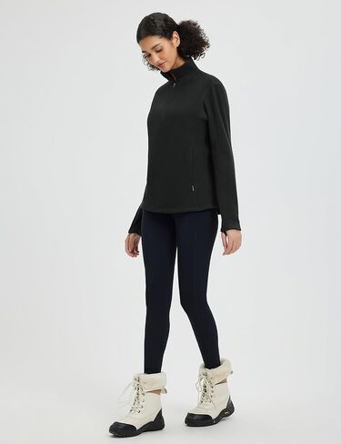 Baleaf Fleece Quarter Zip Pullover Long Sleeve Tops Tops Bold Weathing Gearing Gear مع جيوب سحاب in Saudi Arabia