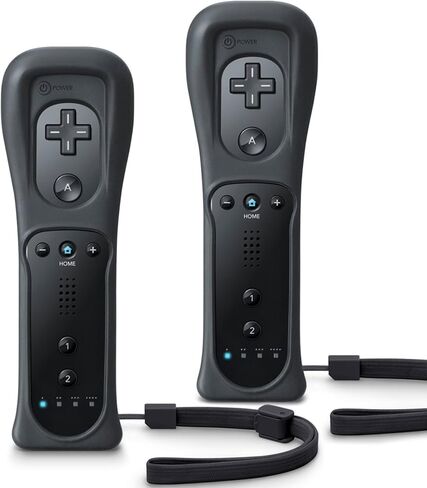 TIANHOO Wii Controller 2 Pack, Wii Remote Controller, with Silicone Case and Wrist Strap, Remote Controller for Wii/Wii U, Pink & Blue in Kuwait