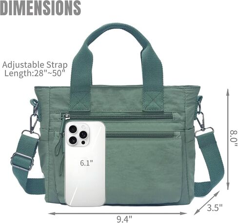 Small Nylon Tote Bag for Women Lightweight Crossbody Tote Handbag with Long Strap for Daily, Work, College & Travel in Kuwait