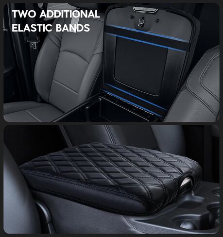 Center Console Armrest Cover Fit for 2013-2018 Ram 1500 & 2013-2024 Dodge Ram 2500/3500/1500 Classic Model, PU Leather Middle Console Cover Car Accessories with Hidden Pockets, Jump Seat Console Only in Saudi Arabia