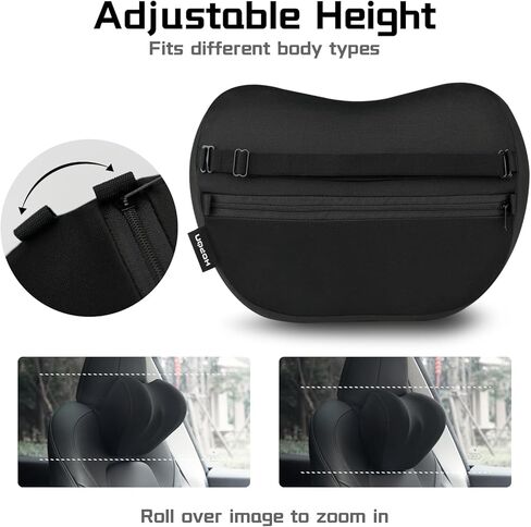 HOPON Lumbar Support Pillow for Tesla Model 3 Model Y,Tesla Waist Pillow with Breathable Fabric,Soft Pillow for Relieving Stiffness,Tesla Accessories 1 Pack - Black in Kuwait