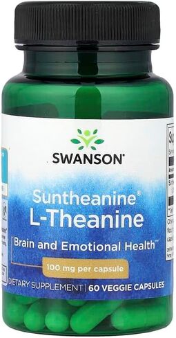 Swanson amino acid potency suntheanine l-theanine 200 ملليغرام 60 كبسولات الخضار in Kuwait