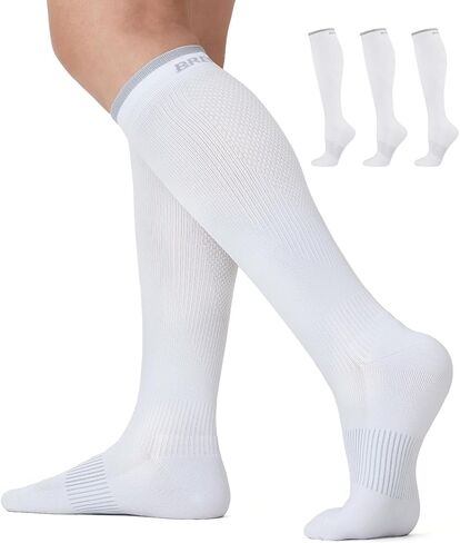 Breslatte Compression Socks for Women Men 15-20 mmhg Cushion Circulation Socks Knee High Breathable Mesh Sport Travel in Saudi Arabia