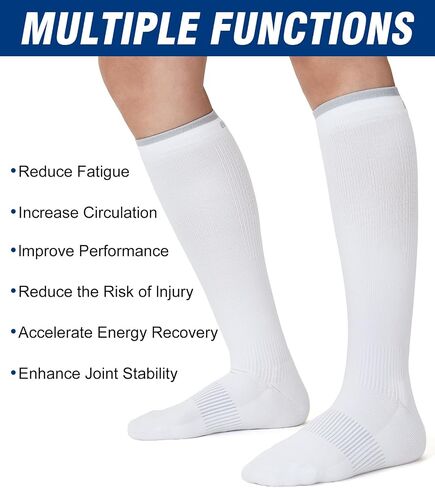 Breslatte Compression Socks for Women Men 15-20 mmhg Cushion Circulation Socks Knee High Breathable Mesh Sport Travel in Saudi Arabia