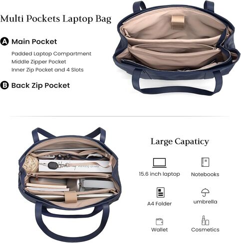 Befen Leature Leather Leather Captop Bag for Women ، Womens 15.6 Inch Computer Facs Work Totes Lave Conder Formes Handbags in Saudi Arabia