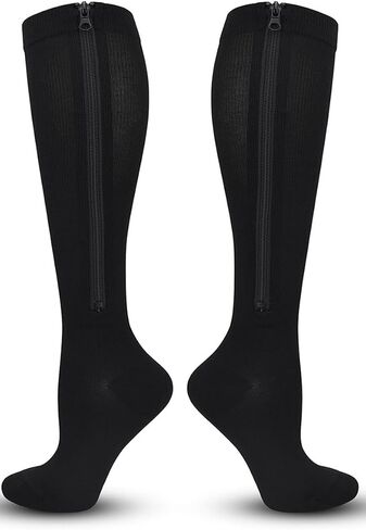INOGIH Medical15-20mmHg Zipper Compression Socks for Women and Men - Varicose-Recovery Knee-High Compression-Stockings in Saudi Arabia