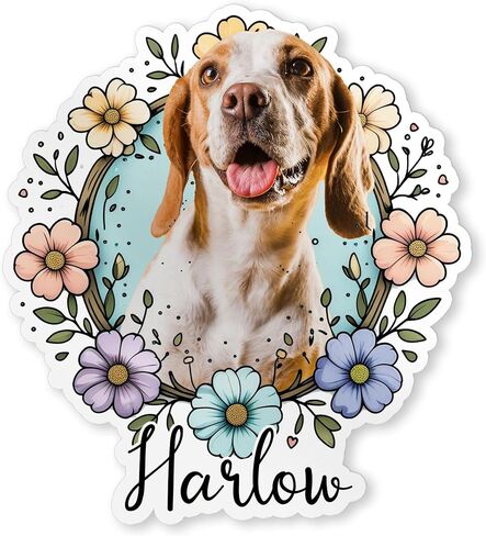 Custom Pet Portraits Sticker Personalized Dog Cat Stickers Using Pet Photo Waterproof Vinyl Sticker for Laptop, Water Bottles, Phone, Kindle Decor Stickers for Cars Dog Decals for Cars in Saudi Arabia