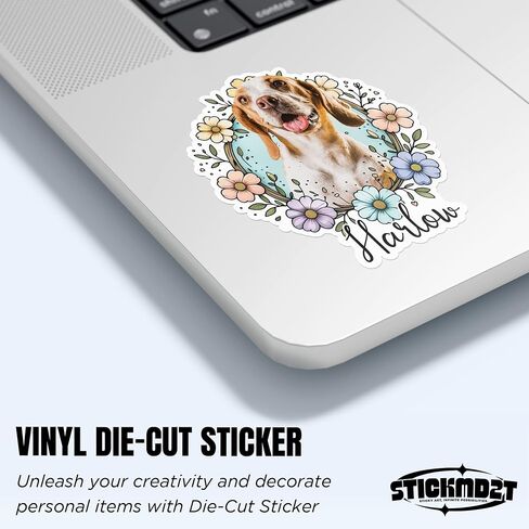 Custom Pet Portraits Sticker Personalized Dog Cat Stickers Using Pet Photo Waterproof Vinyl Sticker for Laptop, Water Bottles, Phone, Kindle Decor Stickers for Cars Dog Decals for Cars in Saudi Arabia