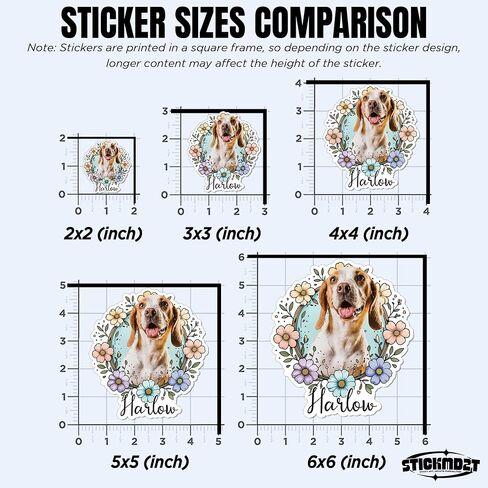 Custom Pet Portraits Sticker Personalized Dog Cat Stickers Using Pet Photo Waterproof Vinyl Sticker for Laptop, Water Bottles, Phone, Kindle Decor Stickers for Cars Dog Decals for Cars in Saudi Arabia