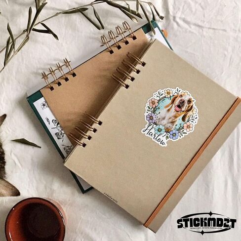 Custom Pet Portraits Sticker Personalized Dog Cat Stickers Using Pet Photo Waterproof Vinyl Sticker for Laptop, Water Bottles, Phone, Kindle Decor Stickers for Cars Dog Decals for Cars in Saudi Arabia