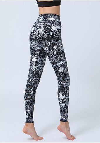 High Waist Yoga Pants for Women Tummy Control Tropical Print Workout Leggings for Fitness and Exercise in Saudi Arabia