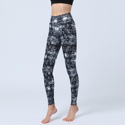 High Waist Yoga Pants for Women Tummy Control Tropical Print Workout Leggings for Fitness and Exercise in Saudi Arabia