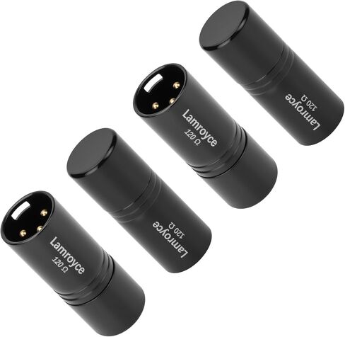 3-Pin DMX Terminator 2 Pack، 120 Ohm 3-Pin XLR ذكر ملحقات الإضاءة المقاوم لإشارة المسرح / أنظمة الصوت XLR / DJ Light Party، أسود in Kuwait