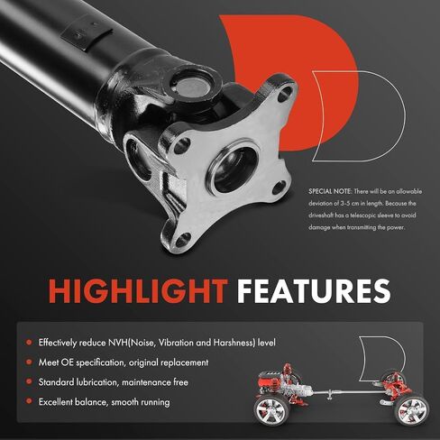 مجموعة عمود الدفع الخلفي الكامل A-Premium متوافقة مع Toyota Tundra 2007-2014، 4.0L، RWD، استبدال # 37100-0C140 in Saudi Arabia