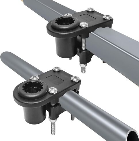 2PCS ROD HOLDER RAIL MABT ، يناسب 1-1/4 "مربع و 7/8" إلى 1 "قضبان مستديرة ، قاعدة حامل قضيب الصيد بدون حفر in Saudi Arabia