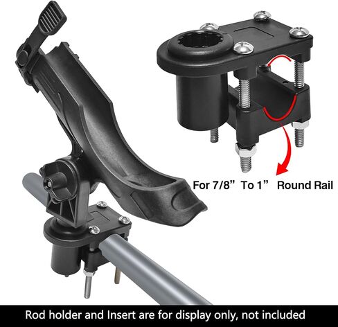 2PCS ROD HOLDER RAIL MABT ، يناسب 1-1/4 "مربع و 7/8" إلى 1 "قضبان مستديرة ، قاعدة حامل قضيب الصيد بدون حفر in Saudi Arabia