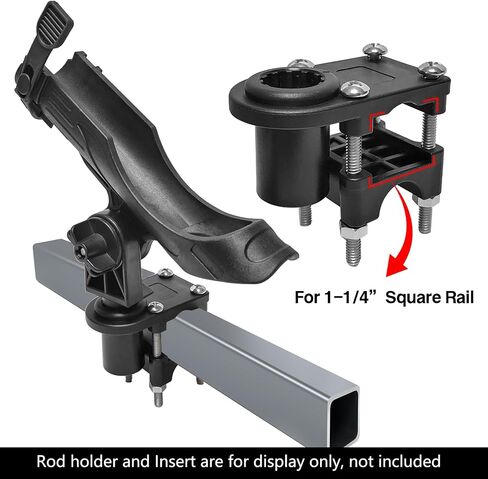 2PCS ROD HOLDER RAIL MABT ، يناسب 1-1/4 "مربع و 7/8" إلى 1 "قضبان مستديرة ، قاعدة حامل قضيب الصيد بدون حفر in Saudi Arabia