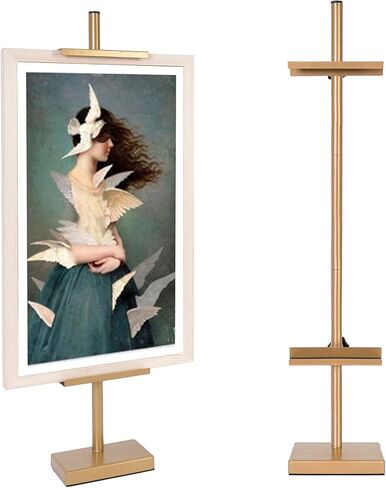 Adjustable Tabletop Easel Stand for Picture Frames up to 30" H - Metal Frame Holder Stand for Sign, Artwork, Canvas Display - Compact Black Small Easel Stands for Home Office Galleries in Kuwait