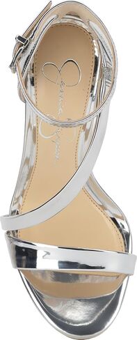 Jessica Simpson Women's Rayli Heeled Sandal, White Satin, 6.5 in Saudi Arabia