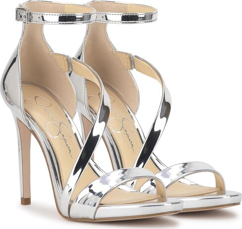 Jessica Simpson Women's Rayli Heeled Sandal, White Satin, 6.5 in Saudi Arabia