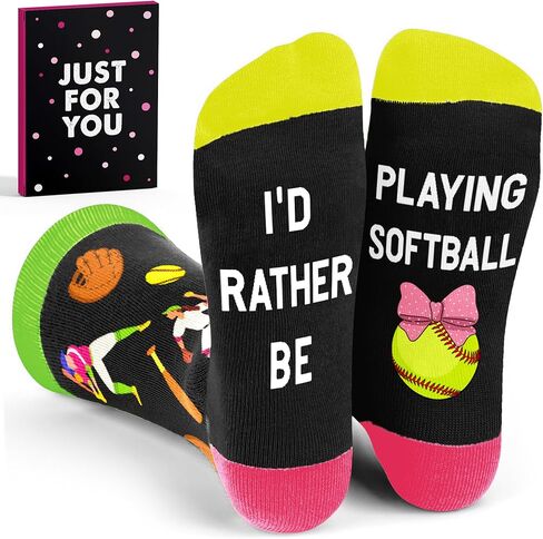 Softball Accessories for Girls - Pink Softball Socks, Ideal Christmas Gifts for Kids and Teen Girl Gifts, Great Stocking Stuffers for Girls, Perfect Softball Gift for Moms and Fans in Kuwait