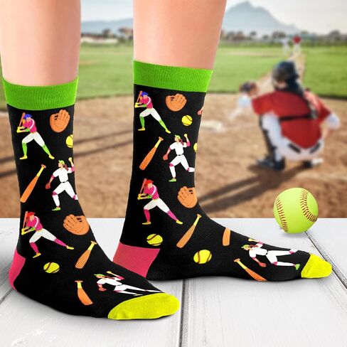 Softball Accessories for Girls - Pink Softball Socks, Ideal Christmas Gifts for Kids and Teen Girl Gifts, Great Stocking Stuffers for Girls, Perfect Softball Gift for Moms and Fans in Kuwait