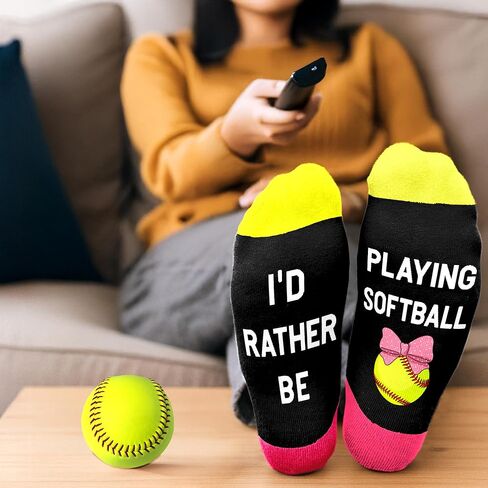 Softball Accessories for Girls - Pink Softball Socks, Ideal Christmas Gifts for Kids and Teen Girl Gifts, Great Stocking Stuffers for Girls, Perfect Softball Gift for Moms and Fans in Kuwait