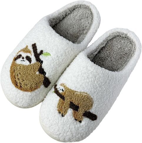 Fuzzy Animal Slippers for Womens & Mens Cute Funny Comfortable Slippers Soft Plush Winter Warm Home Slippers in Saudi Arabia