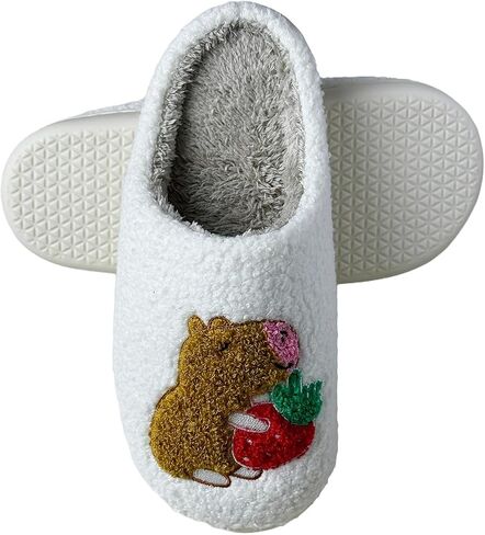 Fuzzy Animal Slippers for Womens & Mens Cute Funny Comfortable Slippers Soft Plush Winter Warm Home Slippers in Saudi Arabia