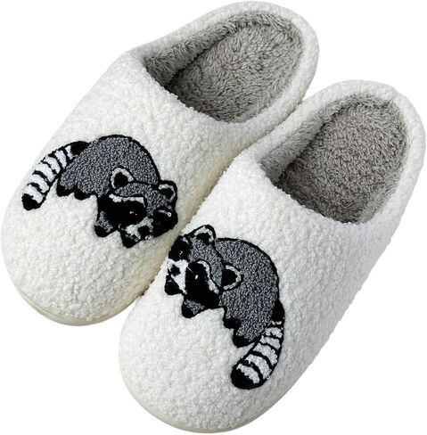Fuzzy Animal Slippers for Womens & Mens Cute Funny Comfortable Slippers Soft Plush Winter Warm Home Slippers in Saudi Arabia