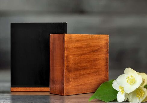 Wood Urn for Human Ashes | Border Engraved Rosewood Wooden Urns Large Size 200 Cubic Inches | Handcrafted Memorial Urns for Adults | Velvet Bag Included in Saudi Arabia