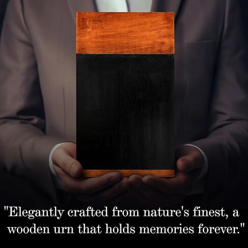 Wood Urn for Human Ashes | Border Engraved Rosewood Wooden Urns Large Size 200 Cubic Inches | Handcrafted Memorial Urns for Adults | Velvet Bag Included in Saudi Arabia