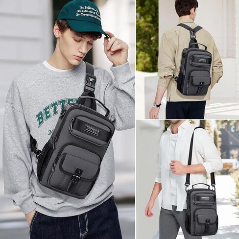 WITZMAN Sling Bag for Men Convertible Travel Sling Backpack USB Charging Port Lightweight Crossbody Bags Casual Daypack（B698 Army Green） in Saudi Arabia