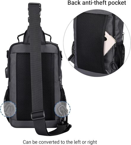 WITZMAN Sling Bag for Men Convertible Travel Sling Backpack USB Charging Port Lightweight Crossbody Bags Casual Daypack（B698 Army Green） in Saudi Arabia
