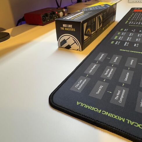 Mixing & Mastering Cheat Sheet Mousepad – 35×25cm (13.8"x9.8") & 80×30cm (31.5"x11.8") – Studio Desk Mat for Music Producers, DJs & Engineers – LED Version Available in Saudi Arabia