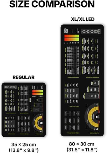 لوحة ماوس ورقية للمزج والإتقان - 35×25 سم (13.8×9.8") و80×30 سم (31.5×11.8") - سجادة مكتب استوديو لمنتجي الموسيقى ودي جي والمهندسين - نسخة LED متاحة in Kuwait